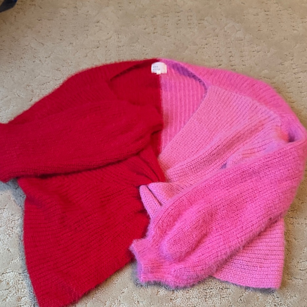 Vibrant Pink and Red Women's Cardigan